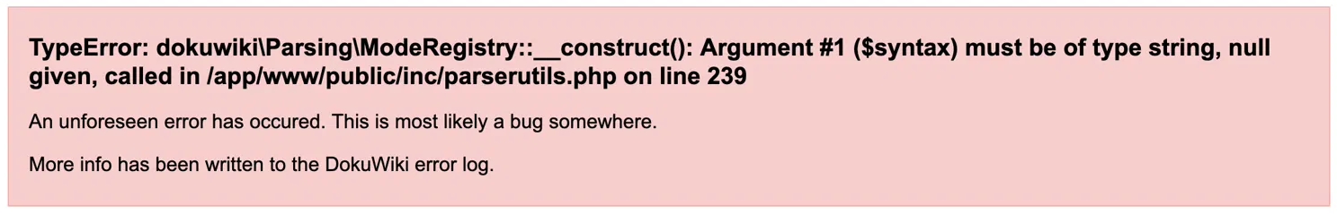 Komunikat DokuWiki ModeRegistry TypeError w przeglądarce